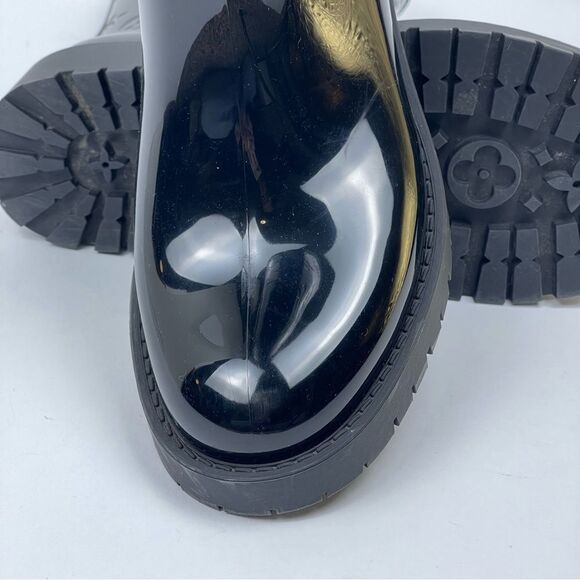 Louis Vuitton Black Mid-Calf Rain Boots Monogram Pattern Women’s Size 39 - Picture 10 of 16